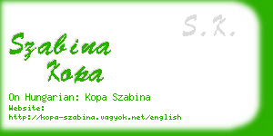 szabina kopa business card